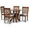 Baxton Studio Elise Grey Upholstered and Walnut Wood 5-Piece Dining Set 169-9881-10899 - alternate 1